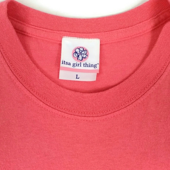 It's A Girl Thing Coral Crew Neck Short Sleeve Graphic T-Shirt Womens Large - Picture 6 of 10